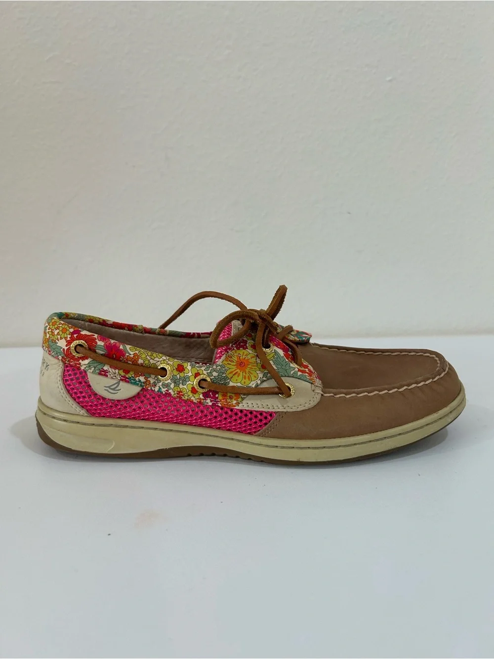 Sperry Top Sider Bluefish Liberty Floral Woman’s Boat Shoe With Mesh Side Panels